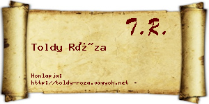 Toldy Róza névjegykártya